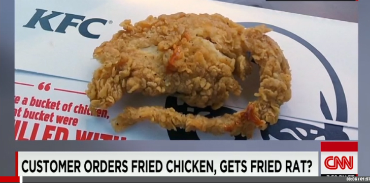 Клиент на KFC получи пържен плъх, вместо пържено пиле?