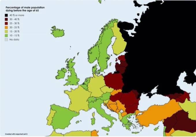 Къде в Европа най-често не живеят до 65 години